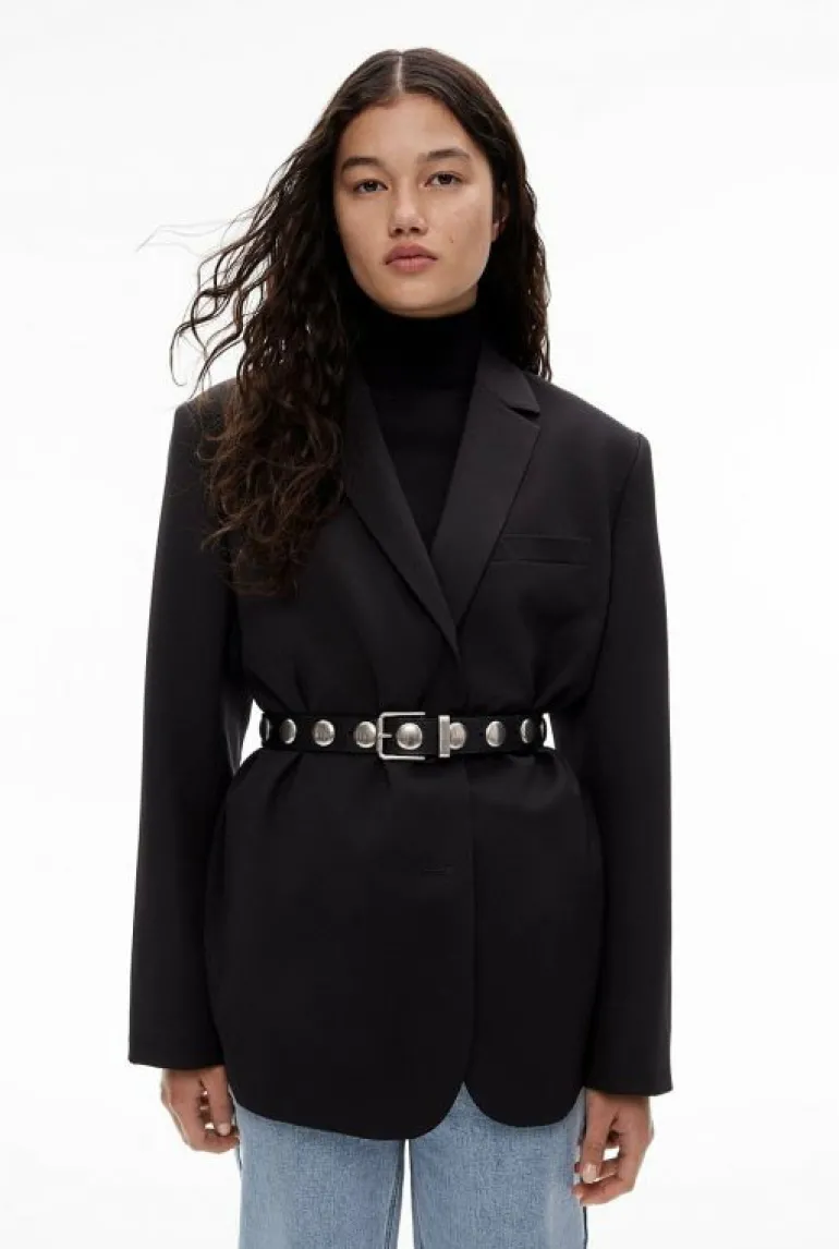 Belts^Witchery Studded Leather Belt Black