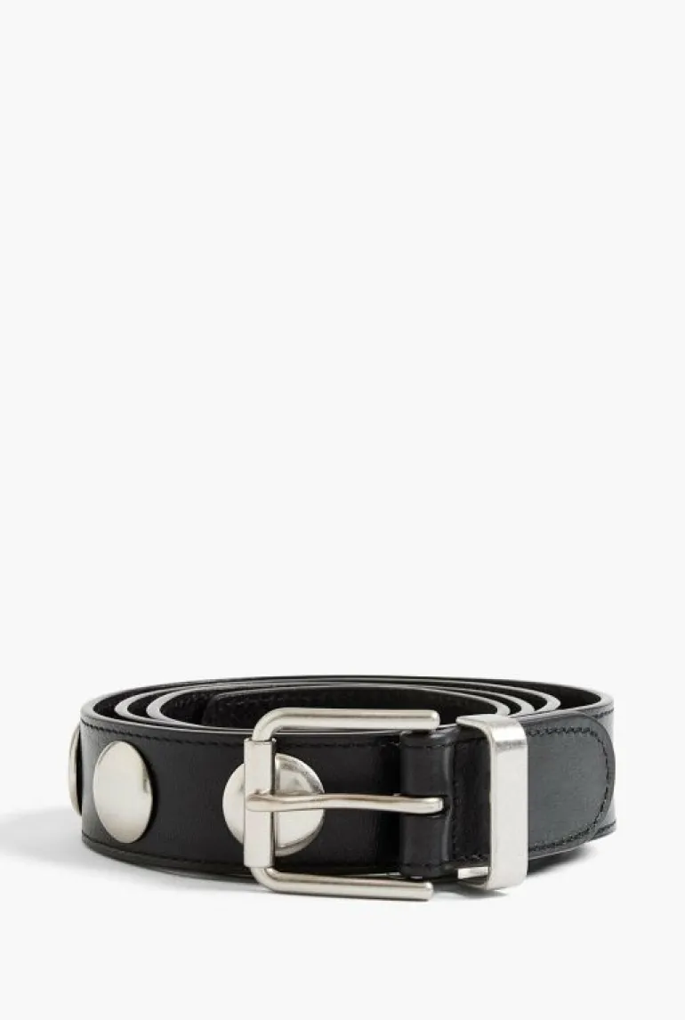 Belts^Witchery Studded Leather Belt Black