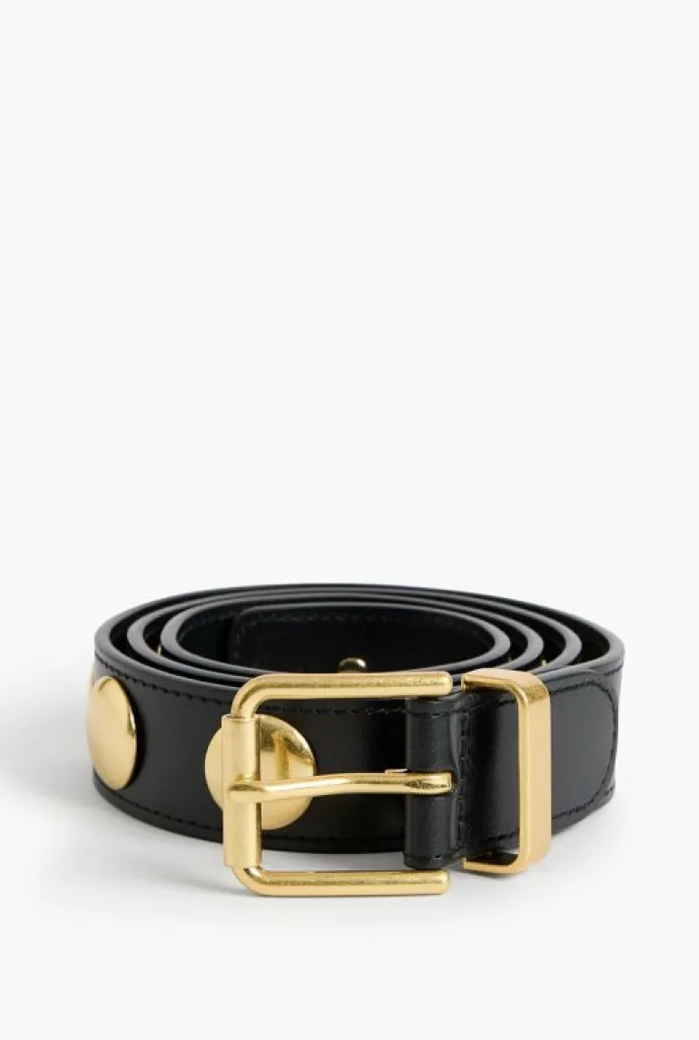 Belts^Witchery Studded Leather Belt Black