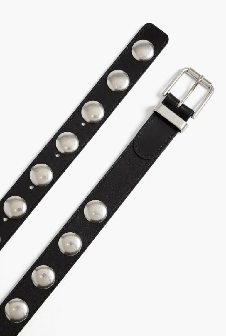 Belts^Witchery Studded Leather Belt Black