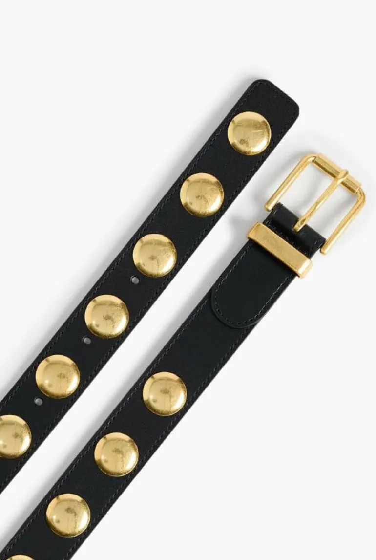 Belts^Witchery Studded Leather Belt Black