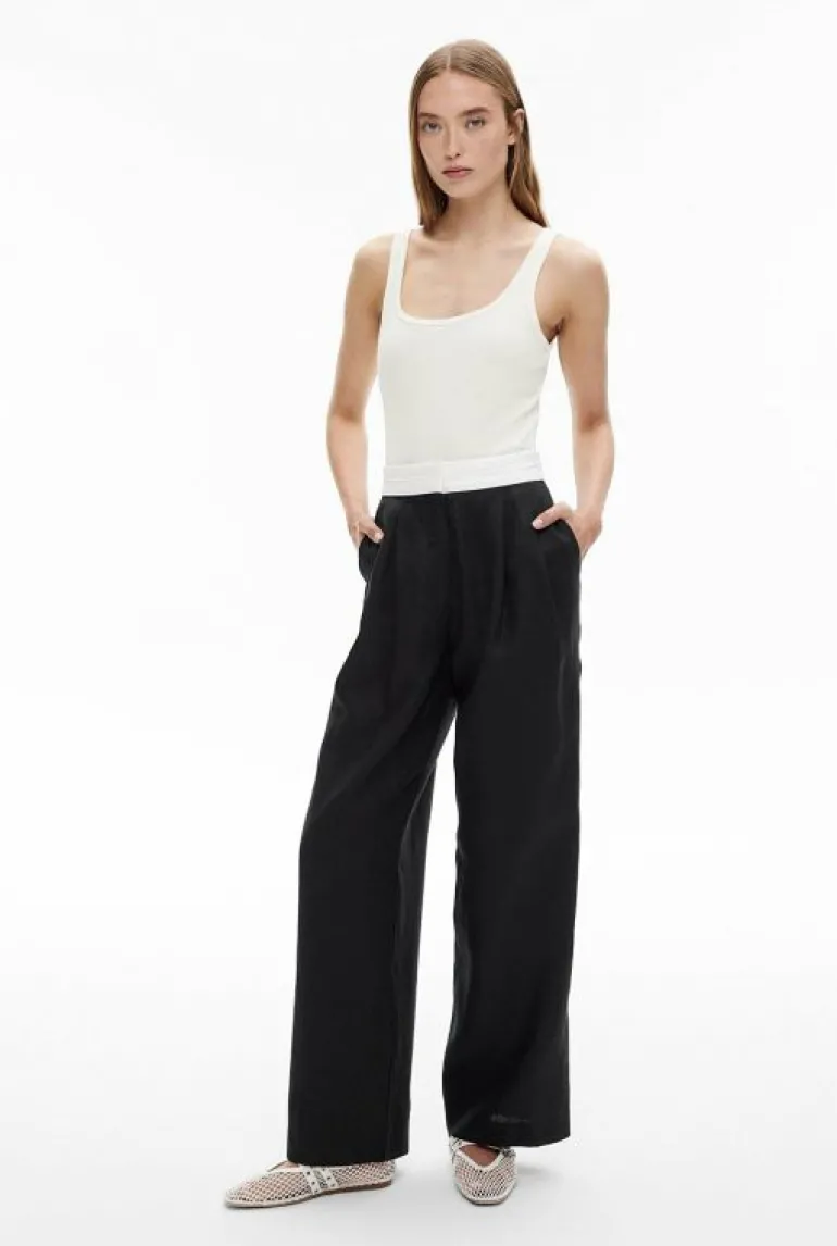 Pants^Witchery Waist Detail Linen Pant StoneYd